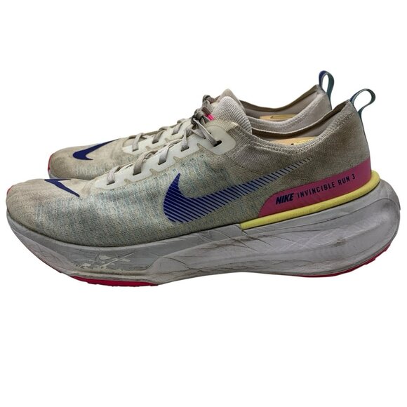 NIKE Invincible Run 3 Running Shoes Mens Sz 15 White Blue Pink Zoom X Sneaker - Picture 1 of 16